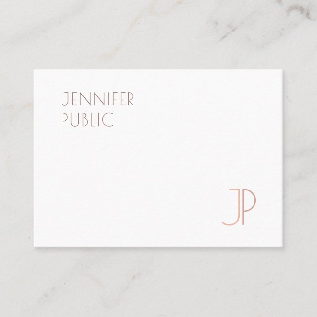 Personalised Elegant Modern Monogram Template Top Business Card (Front)