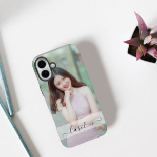 Personalised Elegant Modern Name & Photo iPhone 16 Plus Case