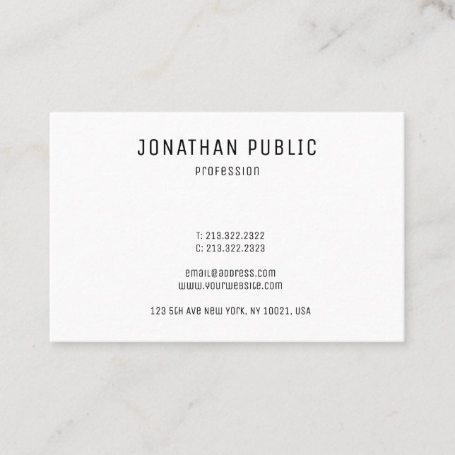 Personalised Elegant Modern Simple Template Business Card (Front)