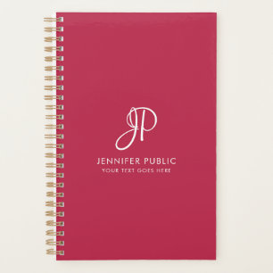 Personalised Elegant Modern Trendy Monogram Planner