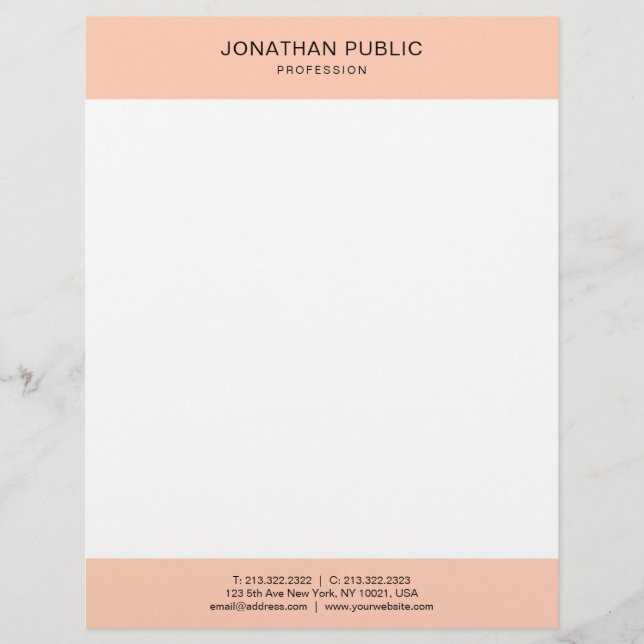 Personalised Elegant Modern Trendy Simple Template Custom Letterhead (Front)