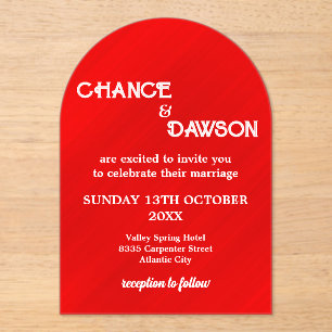 Personalised Elegant & Modern Wedding Acrylic Invitations