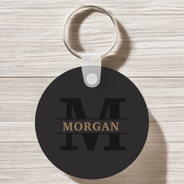 Personalised Elegant Monogram and Name Key Ring (Creator Uploaded)