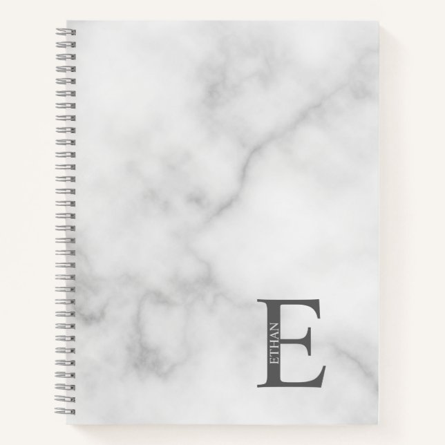 Personalised Elegant Monogram and Name Notebook (Front)