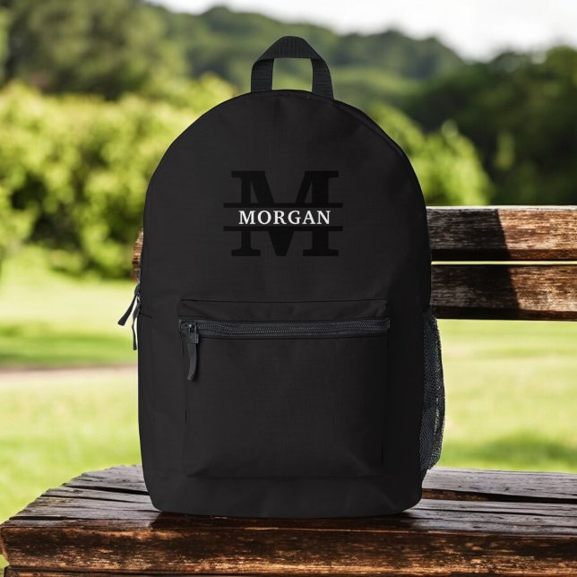 Personalised Elegant Monogram and Name  Printed Backpack (Creator Uploaded)