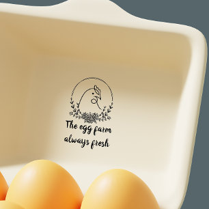 Personalised Elegant Monogram Eggs Farmhouse Rubber Stamp