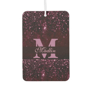 personalised elegant monogram glitter car air freshener