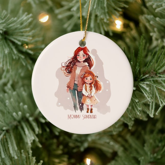 Personalised Elegant Mother and Daughter Ceramic Tree Decoration (Tree)
