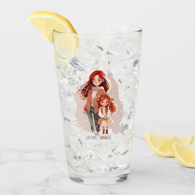 Personalised Elegant Mother and Daughter Glass (Front Ice)