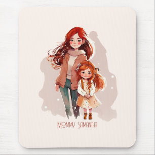 Personalised Elegant Mother and Daughter Mouse Pad