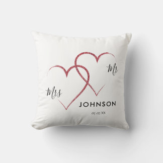 Personalised Elegant Mr. and Mrs. Wedding Cushion