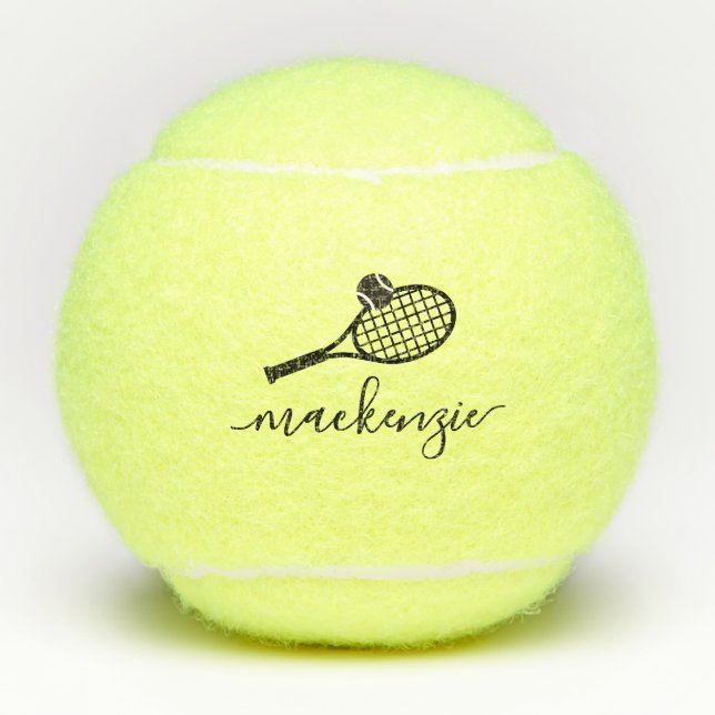 Personalised Elegant Name Script Tennis Balls (Front)