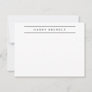 Personalised Elegant Navy White Note Card