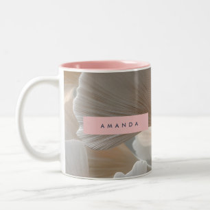 Personalised Elegant Neutral Ginkgo Leaves Two-Tone Coffee Mug