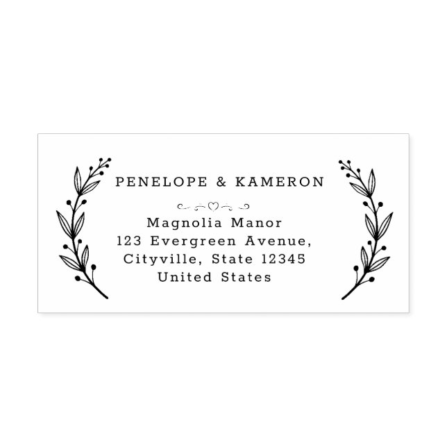 Personalised Elegant Ornament  Self-inking Stamp (Design)