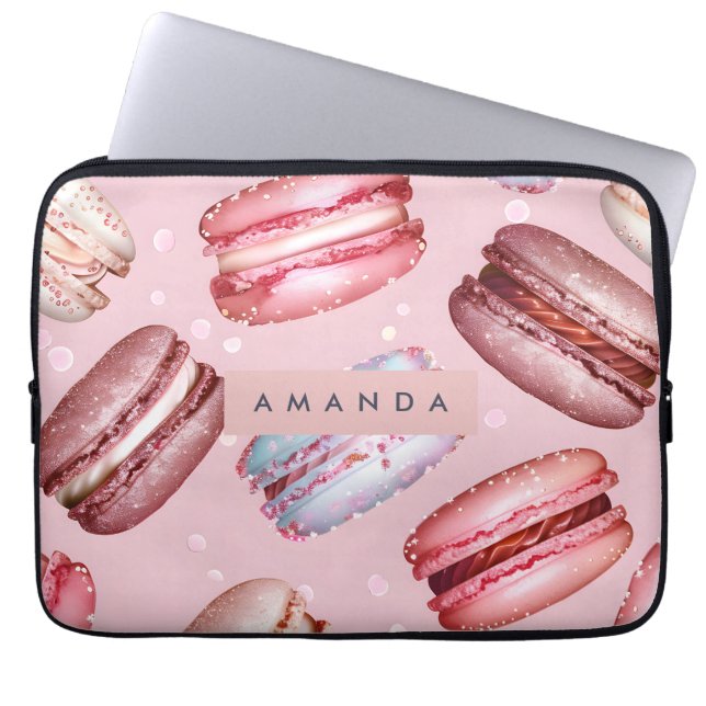 Personalised Elegant Pastel Macaron Laptop Sleeve (Front)