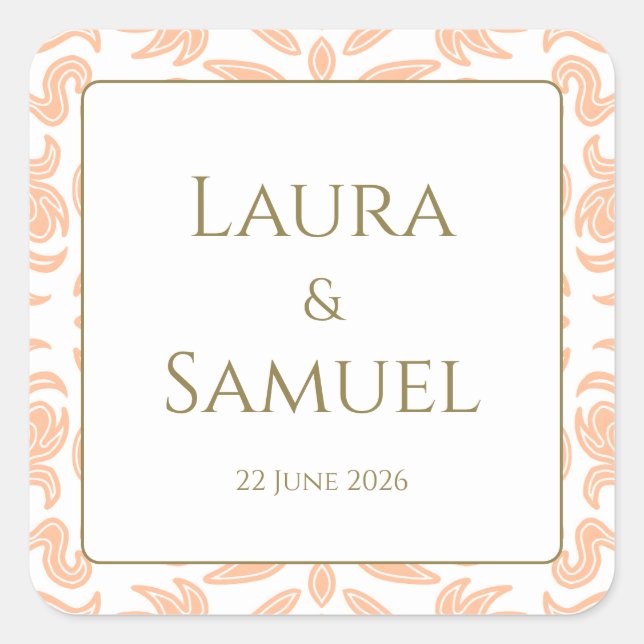 Personalised Elegant Peach Stickers (Front)