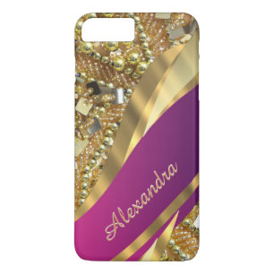 Personalised elegant pink and gold bling Case-Mate iPhone case