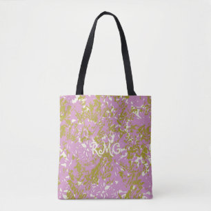 Personalised Elegant Pink Botanical Design Tote Bag