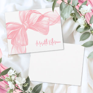 Personalised Elegant Pink Bow Card