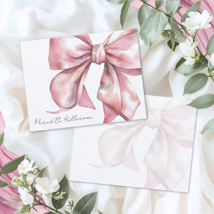 Personalised Elegant Pink Bow Card