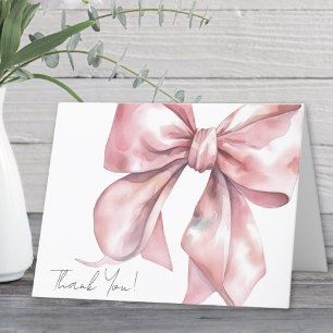 Personalised Elegant Pink Bow Thank You Card