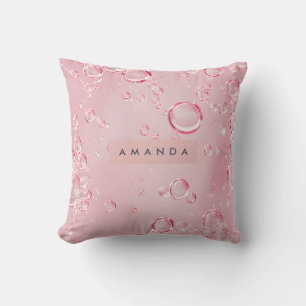 Personalised Elegant Pink Bubble Aesthetic Cushion