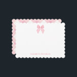 Personalised Elegant Pink Gingham Watercolor Bow Card<br><div class="desc">Personalised Elegant Pink Gingham Watercolor Bow Note Card making sending a thank you not a breeze. This Personalised Elegant Pink Gingham Watercolor Bow Note Card can be customised with a name and can be used as a thank you card or personalised stationery.</div>