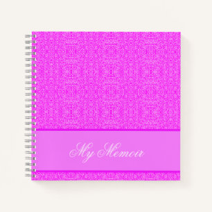 Personalised Elegant Pink Pattern My Memoir Notebook