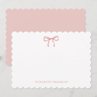 Personalised Elegant Pink Watercolor Bow Card