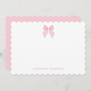 Personalised Elegant Pink Watercolor Bow Card