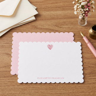 Personalised Elegant Pink Watercolor Heart Card
