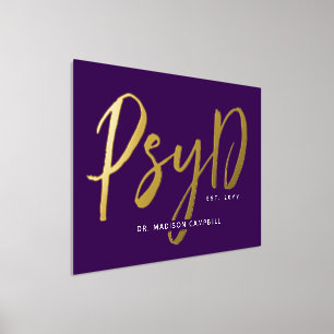 Personalised Elegant PsyD Doctor of Psychology Foil Prints
