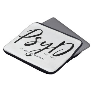 Personalised Elegant PsyD Doctor of Psychology Laptop Sleeve