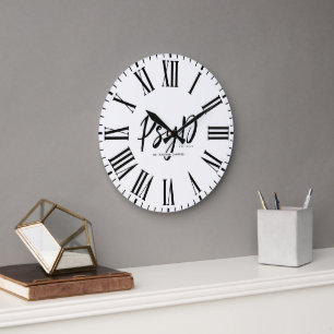 Personalised Elegant PsyD Doctor of Psychology Large Clock