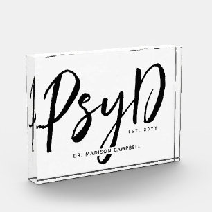 Personalised Elegant PsyD Doctor of Psychology Photo Block