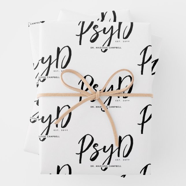 Personalised Elegant PsyD Doctor of Psychology Wrapping Paper Sheet (In situ)