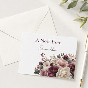 Personalised Elegant Purple Floral Name Card