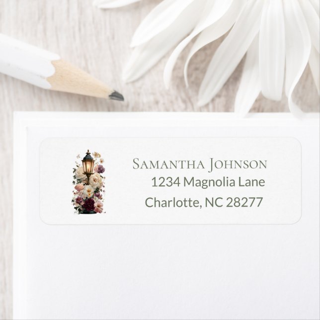 Personalised Elegant Purple Floral Return Address  (Insitu)