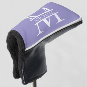 Personalised Elegant Purple Monogram and Name Golf Head Cover