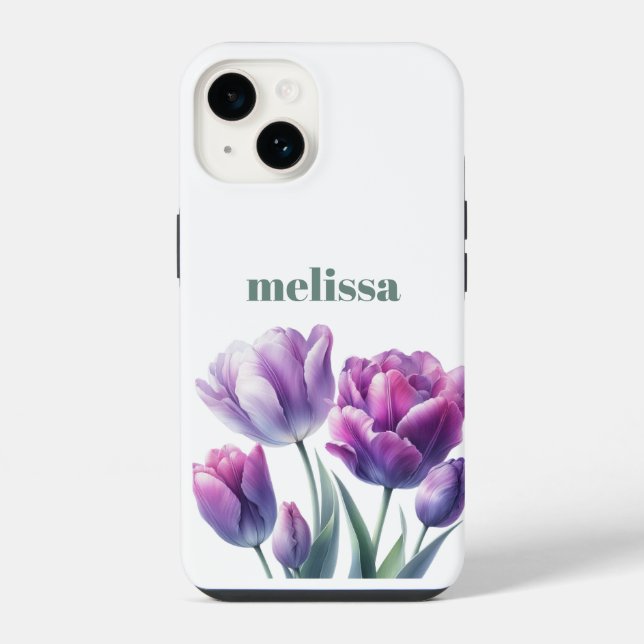 Personalised Elegant purple Monogram iPhone Case (Back)