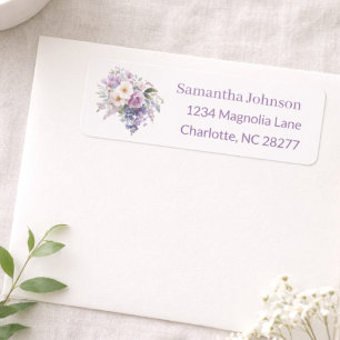 Personalised Elegant Purple Return Address 