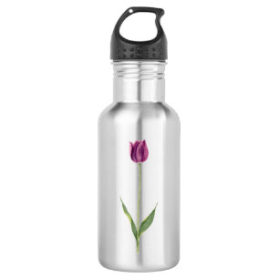 Personalised Elegant Purple Tulip 532 Ml Water Bottle