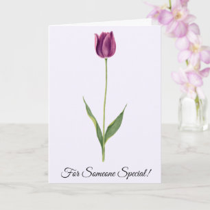 Personalised Elegant Purple Tulip Card