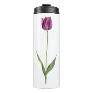 Personalised Elegant Purple Tulip Thermal Tumbler