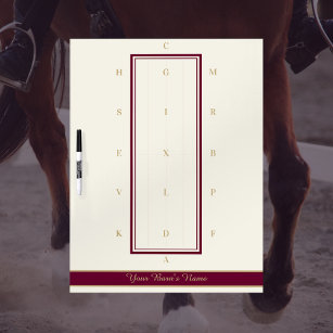 Personalised Elegant Red and Gold Dressage Arena Dry Erase Board