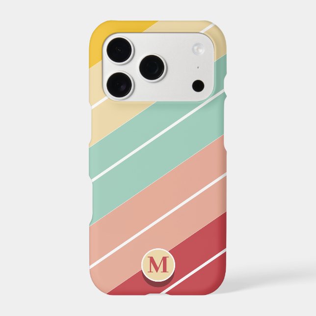 Personalised Elegant Retro Striped Monogram (Back)