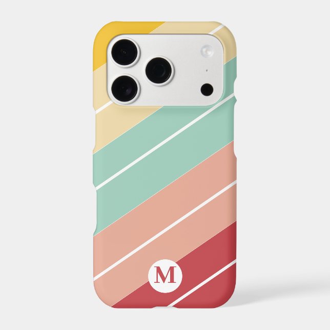 Personalised Elegant Retro Striped Monogram (Back)