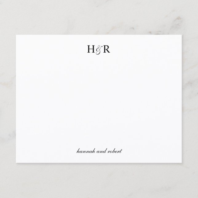 Personalised Elegant Script Ampersand Monogram Card (Front)