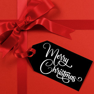 Personalised Elegant Script Merry Christmas Custom Gift Tags